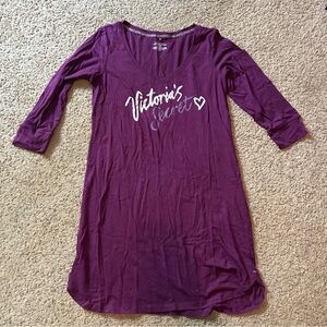 Victoria's Secret Deep Purple Long Sleeve Nightshirt Medium